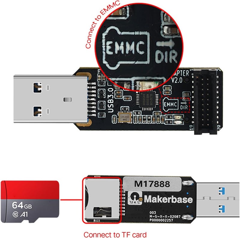 KODASW High Speed MKS EMMC USB3.0 Adapter MKS EMMC-Adapter V2 for EMMC Module MicroSD andTF Memory Card - Image 5